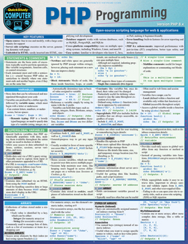 Paperback PHP Programming: A Quickstudy Laminated Reference Guide Book