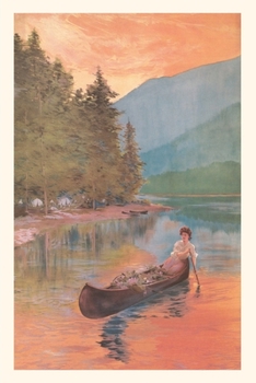 Paperback Vintage Journal Woman Canoeing on River Book