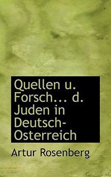 Paperback Quellen U. Forsch... D. Juden in Deutsch-Osterreich Book