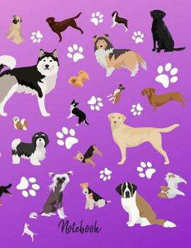 Paperback Notebook: Dog School Notebook 100 Pages Wide Ruled Paper Book