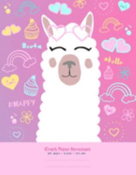 Graph Paper Notebook: Cute Kawaii Design Llama | Ideal math and science exercise notebook for young students | 4x4 quad ruled | 100 pages | 8.5x11