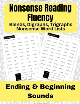Paperback Nonsense Reading Fluency: Blends, Digraphs, Trigraphs Nonsense Word Lists Book