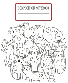 Paperback Composition Notebook: Crazy Cats Themed Wide Ruled Composition Notebook For All Cat Lovers Book