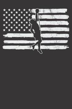 Paperback Notebook: Vintage 4th Of July USA Flag Free Climbing Bouldering Dot Grid Dotted 6x9 120 Pages Book