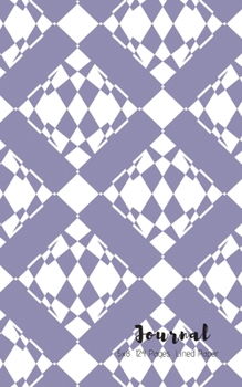 Paperback Journal: 5 x 8 - 124 Pages - Small Lined Blank Pages Notebook - Soft Cover In White Color With Violet Design In Matte Finish Book