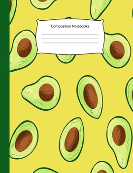 Paperback Composition Notebooks: 8.5 x 11,100 Wide Ruled Line Paper, Cute School Notebook, School Composition Notebooks, Back to school, Avocado Book