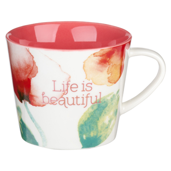 Misc. Heartfelt Coffee Mug Life Is Beautiful, Coral Poppies Book