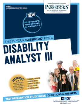 Paperback Disability Analyst III (C-4457): Passbooks Study Guide Volume 4457 Book