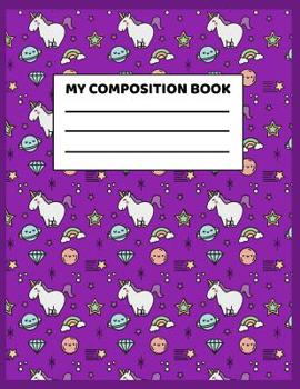 Paperback My Composition Book: Handwriting and Drawing Notebook With Space To Draw and Dotted Mid Lines For Writing For Grades K-3: Unicorns For Girl Book