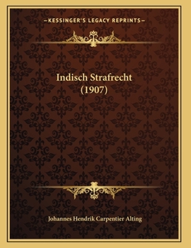 Paperback Indisch Strafrecht (1907) [Dutch] Book