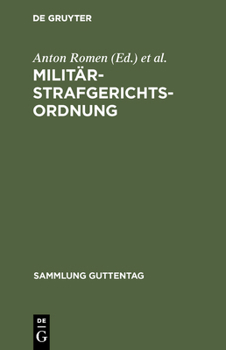 Hardcover Militärstrafgerichtsordnung [German] Book