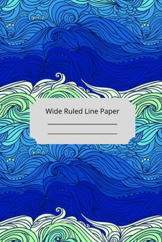 Paperback Water Theme Art Wide Ruled Line Paper Book