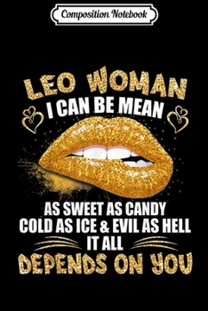 Composition Notebook: Leo woman birthday gift golden lips Leo zodiac  Journal/Notebook Blank Lined Ruled 6x9 100 Pages