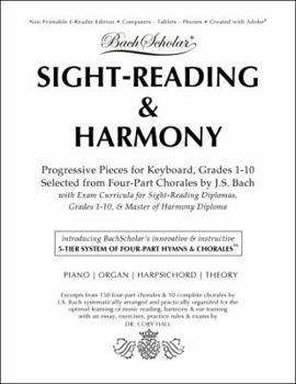 Spiral-bound SIGHT-READING & HARMONY: Progressive Pieces for Keyboard, Grades 1-10, Selected from Four-Part Chorales by J.S. Bach Book