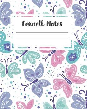 Paperback Cornell Notes: Cute Butterfly Note Taking Template Cornell Style Method High School College Students Book