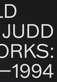 Hardcover Donald Judd: Artworks 1970-1994 Book