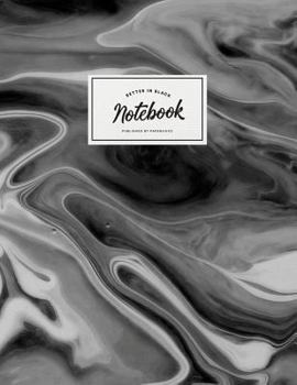 Notebook: Beautiful black marble white label | ★ School supplies ★ Personal diary ★ Office notes | 8.5 x 11 - big notebook | 150 pages | College ruled