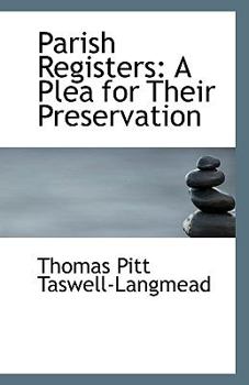 Paperback Parish Registers: A Plea for Their Preservation Book