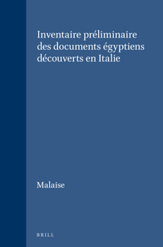 Leather Bound Inventaire préliminaire des documents égyptiens découverts en Italie [French] Book