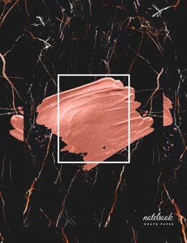 Graph Paper Notebook: Black Marble & Pink Gold Soft Cover 1/4 inch squares Large (8.5 x 11 inches) Letter Size 100 Pages Blank Quad Ruled Art Deco Journal