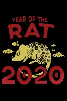 Notebook: 2020 Year of the Rat Red Chinese Zodiac Lucky Sign Animal Black Lined Journal Writing Diary - 120 Pages 6 x 9