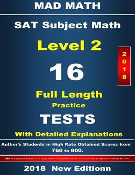 Paperback 2018 SAT Math Level II 16 Tests Book