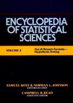 Hardcover Encyclopedia of Statistical Sciences, FAA Di Bruno's Formula to Hypothesis Testing Book