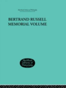 Hardcover Bertrand Russell Memorial Volume Book