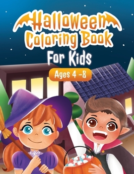 Paperback Halloween coloring book for kids ages 4-8: Halloween Designs Including Pumpkins, Houses, Witches, Ghosts, Cats, and More! Book