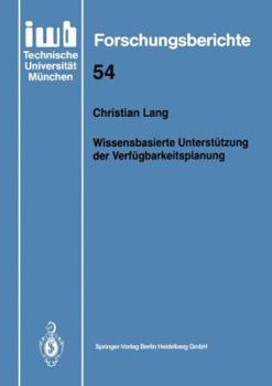 Paperback Wissensbasierte Unterstützung Der Verfügbarkeitsplanung [German] Book