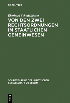 Hardcover Von den zwei Rechtsordnungen im staatlichen Gemeinwesen [German] Book