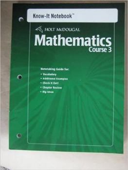 Paperback Holt McDougal Mathematics: Know-It Notebook Course 3 Book