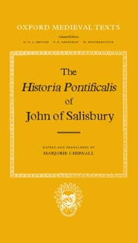 Hardcover The Historia Pontificalis of John of Salisbury Book