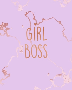 Girl Boss: Inspirational Quote Notebook, Beautiful Pink Marble and Rose Gold | 8 x 10, 120 College Ruled Pages
