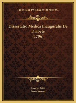 Hardcover Dissertatio Medica Inauguralis De Diabete (1796) [Latin] Book