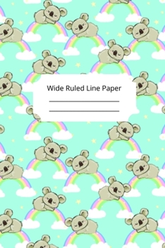 Cute Sleep Koala Theme Wide Ruled Line Paper