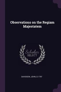 Paperback Observations on the Regiam Majestatem Book