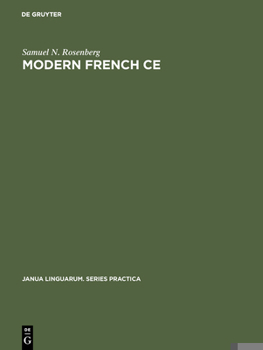 Hardcover Modern French CE: The Neuter Pronoun in Adjectival Predication Book