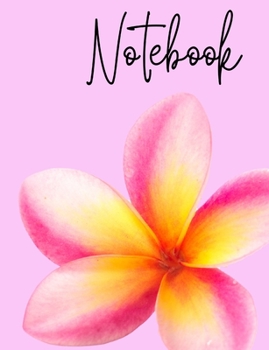 Paperback Notebook: Plumeria Flower Pink School Composition Notebook 100 Pages Wide Ruled Lined Paper Book