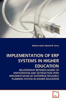 Paperback Implementation of Erp Systems in Higher Education Book