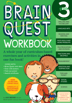 Paperback Brain Quest Workbook: 3rd Grade [With Stickers] Book