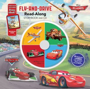 Hardcover Cars / Planes Fly-And-Drive Read-Along Storybook and CD: Purchase Includes Disney Ebook! CD Features 4 Stories with Character Voices and Sound Effects Book