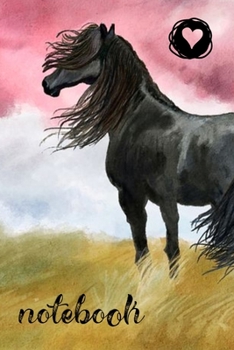 Notebook: Art Black Horse Equestrian Book Notepad Notebook Composition and Journal Gratitude Dot Diary