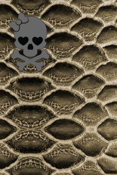 Journal: Girl Skull on Brown Snakeskin Style Print Lined Notebook: 110 Blank Lined (6x9) Pages to Jot Down Your Thoughts