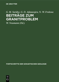 Hardcover Beiträge Zum Granitproblem [German] Book
