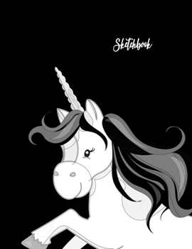 Sketchbook: Cute Unicorn, Large Journal With Blank Paper For Drawing And Sketching & Crayon Coloring for Girls, 110 Pages, 8.5" x 11" (Kids Drawing Books)