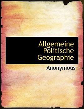 Paperback Allgemeine Politische Geographie [German] Book