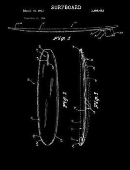Paperback Surfboard: Composition Notebook - Vintage Surf Board Blueprint Surfer Log (College Ruled Notebook) Book
