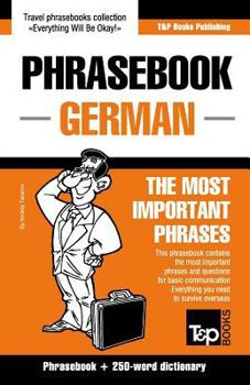 Paperback English-German phrasebook and 250-word mini dictionary Book