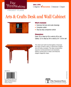 Misc. Supplies Fine Woodworking's Arts and Crafts Desk and Wall Cabinet Plan Book